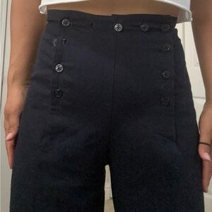Necessary Objects Navy Wide Leg Pants with Nautical Flair